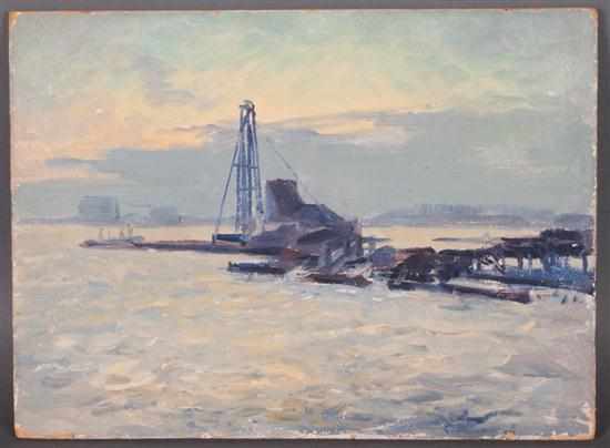 Appraisal: Louis Feuchter American - ''Iron Pier Dundalk'' oil on board