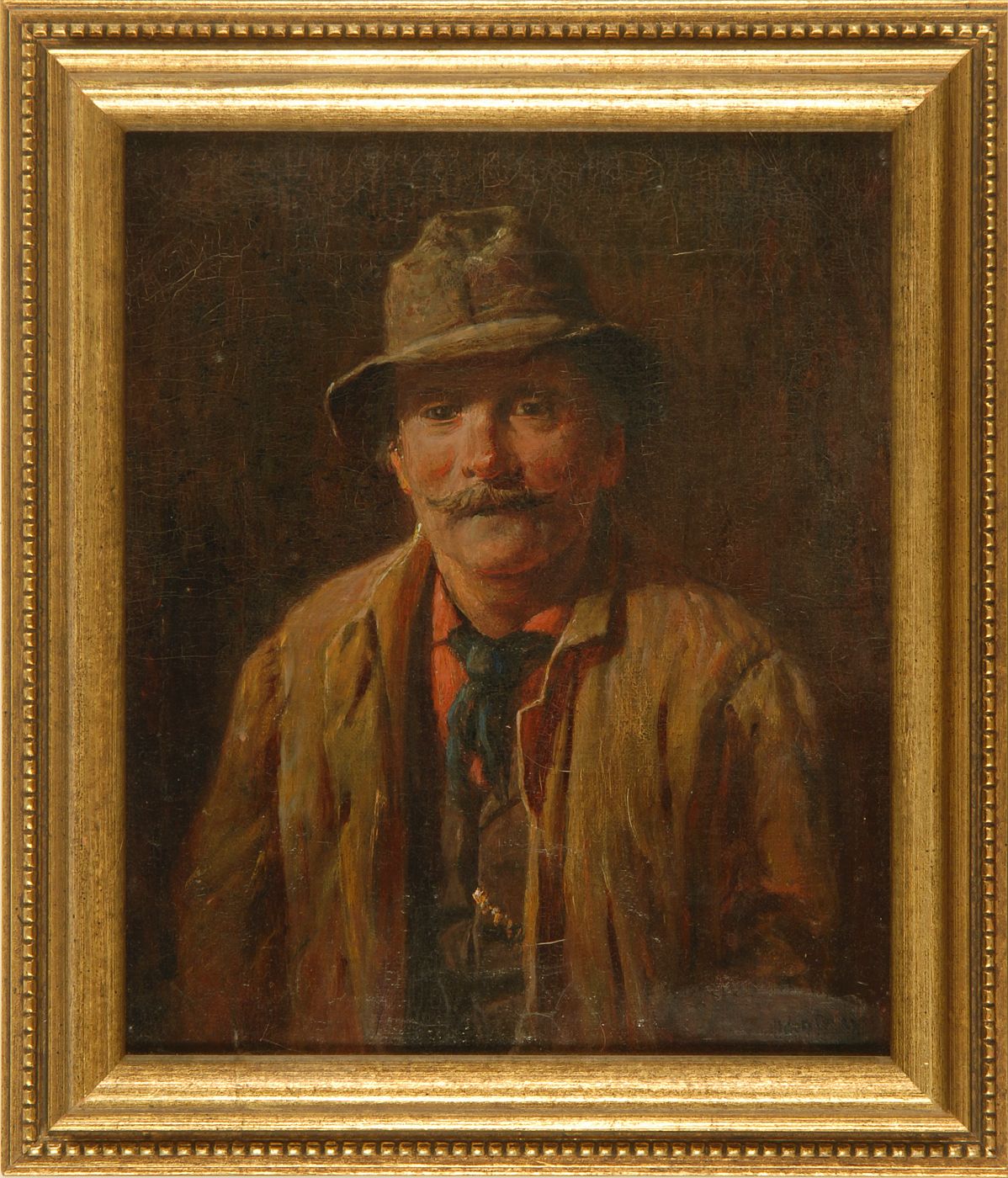 Appraisal: LEMUEL D ELDREDAmerican - Half-length portrait of decoy carver Joseph