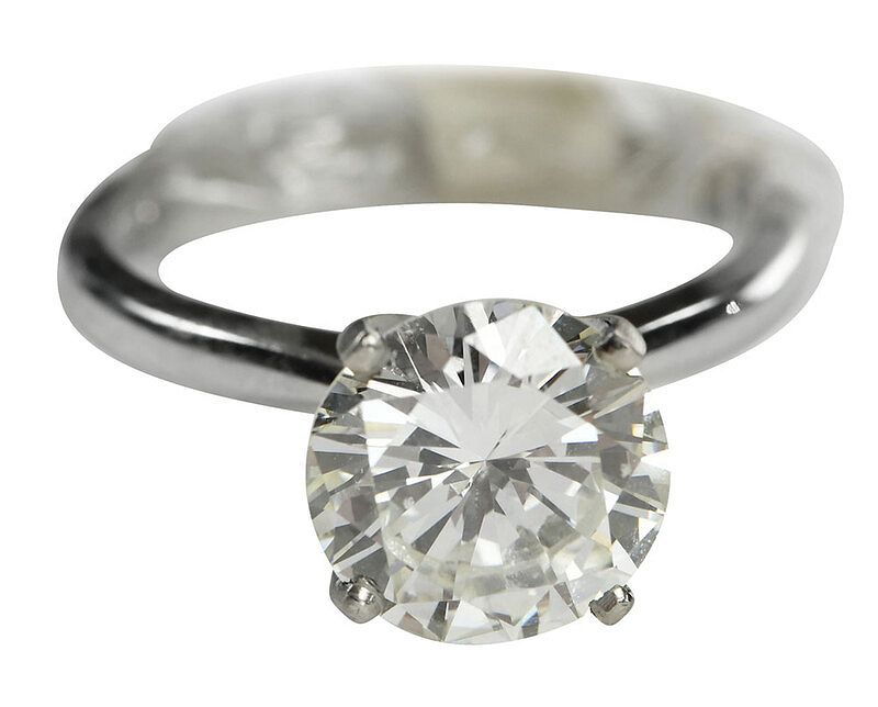 Appraisal: kt Diamond Ring center round brilliant diamond ct M VS