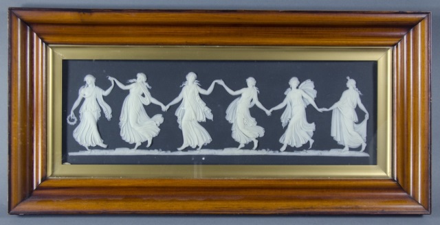 Appraisal: The Dancing Hours Wedgwood PlaqueCirca White figures on black jasperware