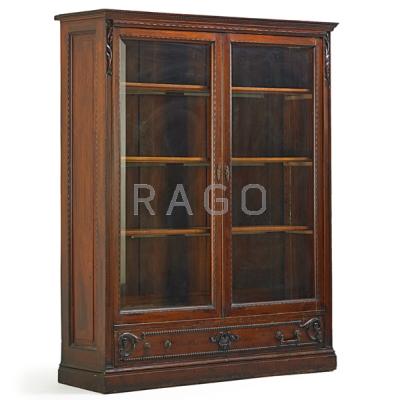 Appraisal: AMERICAN VICTORIAN BOOKCASE Walnut with two glass doors over one