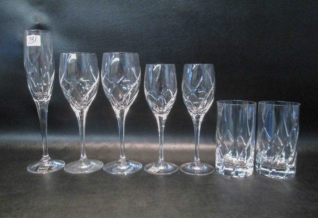 Appraisal: MIKASA OLYMPUS CUT CRYSTAL DRINKWARE SET thirty-four pieces comprised of