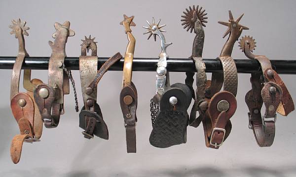 Appraisal: A lot of eight pairs of working spurs Including a