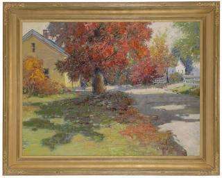 Appraisal: Kent R Wallis Utah born Houses on a Sunlit Lane