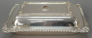 Appraisal: English silver covered vegetable dish with gardrooned edge and shell