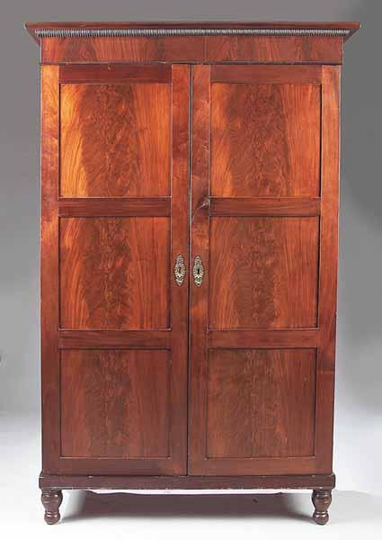 Appraisal: An American Late Classical Mahogany Armoire early th c lower