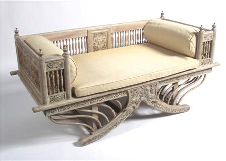 Appraisal: A late th century Oriental carved sofa elephant chair the