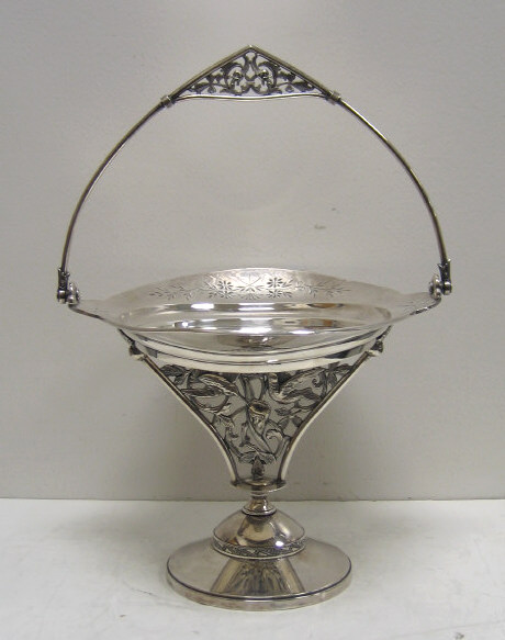 Appraisal: AMERICAN AESTHETIC MOVEMENT PLATED SILVER BASKET Rogers Smith Co New