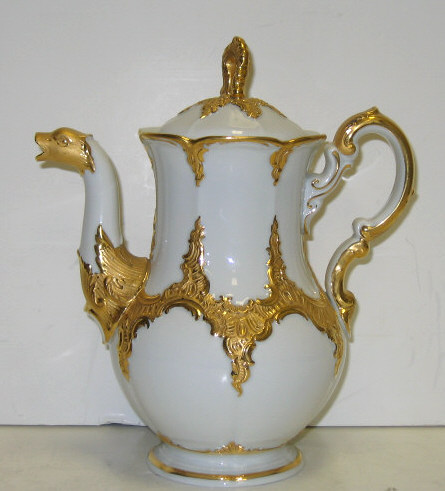 Appraisal: MEISSEN PORCELAIN SMALL COFFEE POT Baluster form embossed and gilt