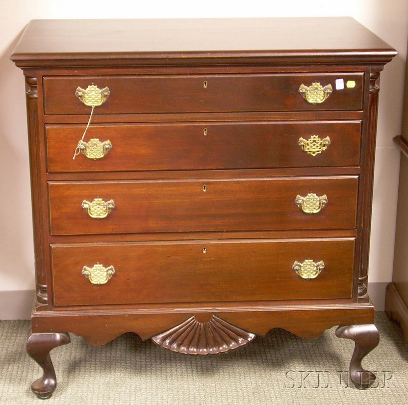 Appraisal: Chippendale-style Carved Mahogany Chest with Four Graduated Drawers