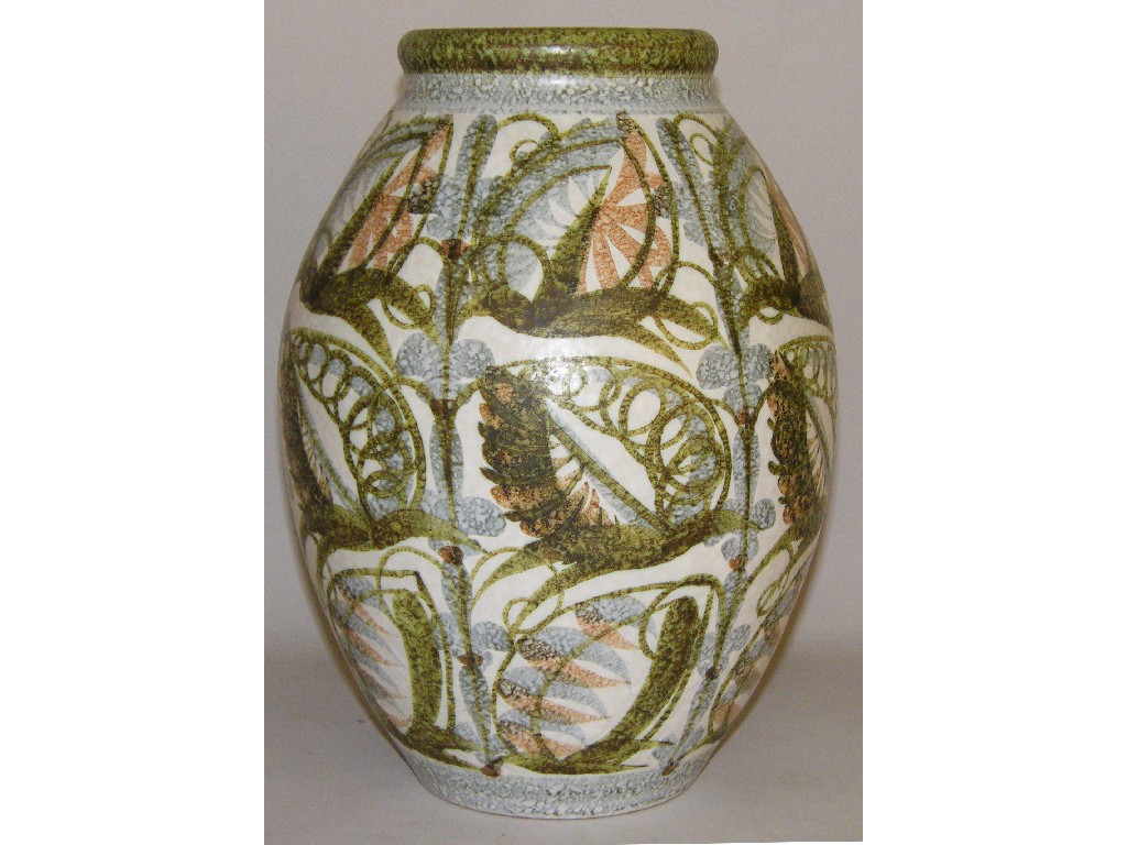 Appraisal: Large Bourne Denby stoneware ovoid vase by Glynn Colledge incised