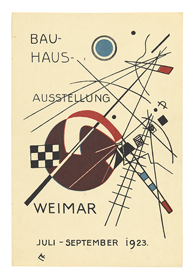 Appraisal: WASSILY KANDINSKY Postkarte f r die Bauhaus-Ausstellung Color lithograph x