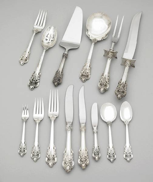 Appraisal: A sterling flatware setWallace Silversmiths Wallingford CTGrande Baroque Comprising -