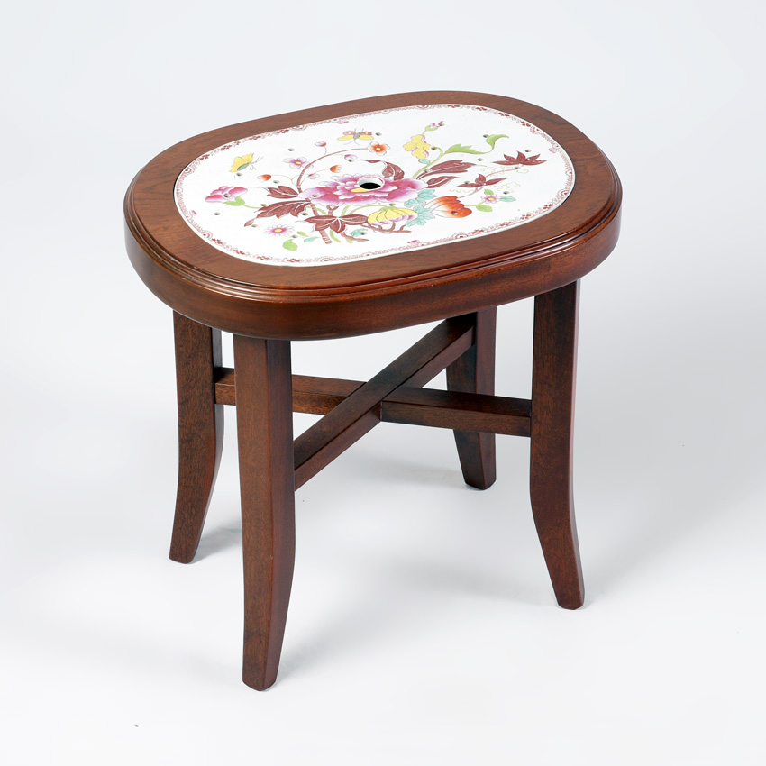 Appraisal: SPODE NEW-STONE PORCELAIN INSET TILE TABLE Mahogany low side table