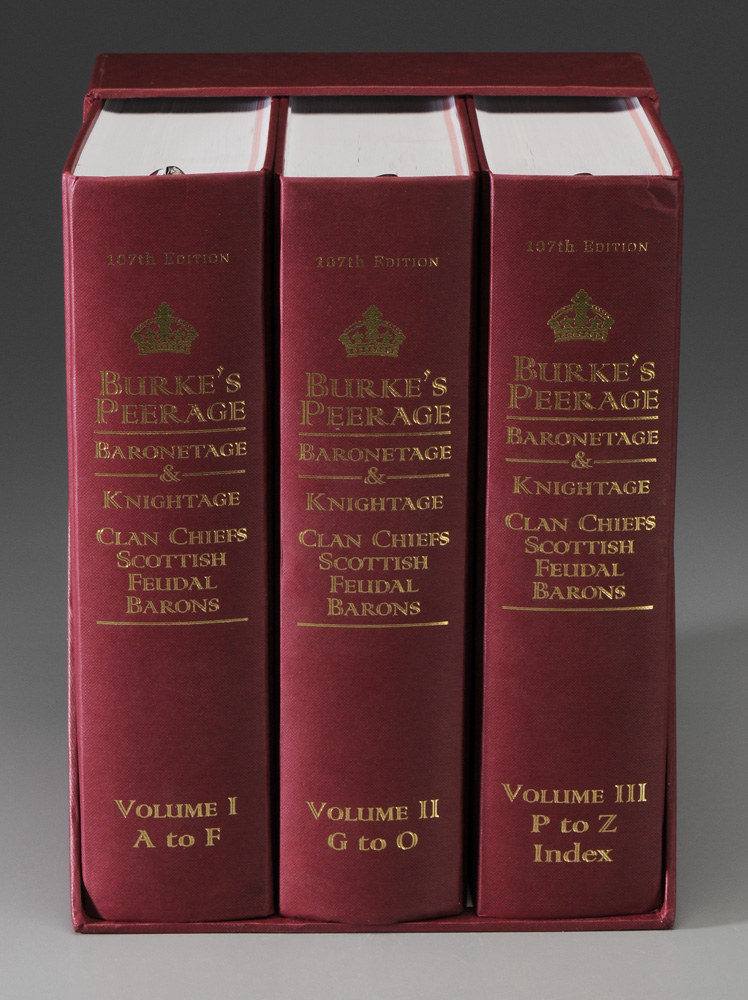 Appraisal: Three Volumes Burke's Peerage published by Burke's Peerage and Gentry