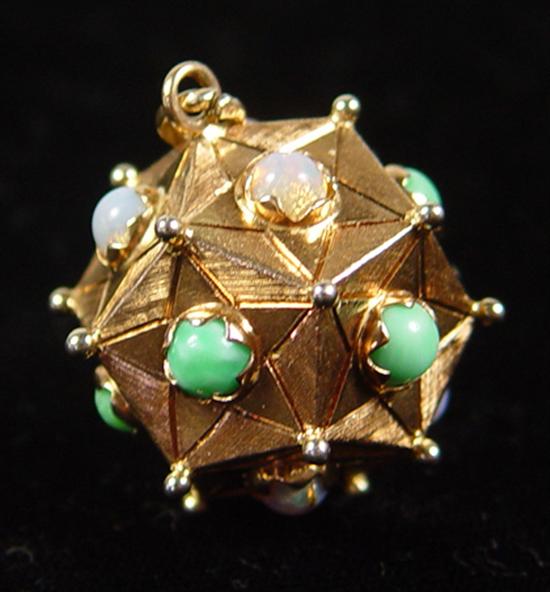 Appraisal: Gold Glass Mine Charm k yellow gold grams