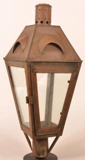 Appraisal: th Century Tin Post Lantern h