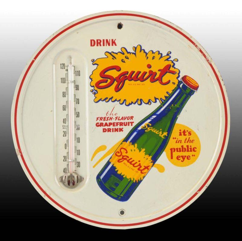 Appraisal: Squirt Tin Thermometer Description Circa s to s Some surface