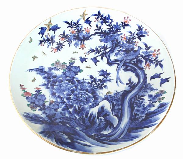 Appraisal: Japanese Studio ware porcelain charger with assorted bird flower and