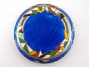 Appraisal: A French silver and enamel Art Deco powder compact with