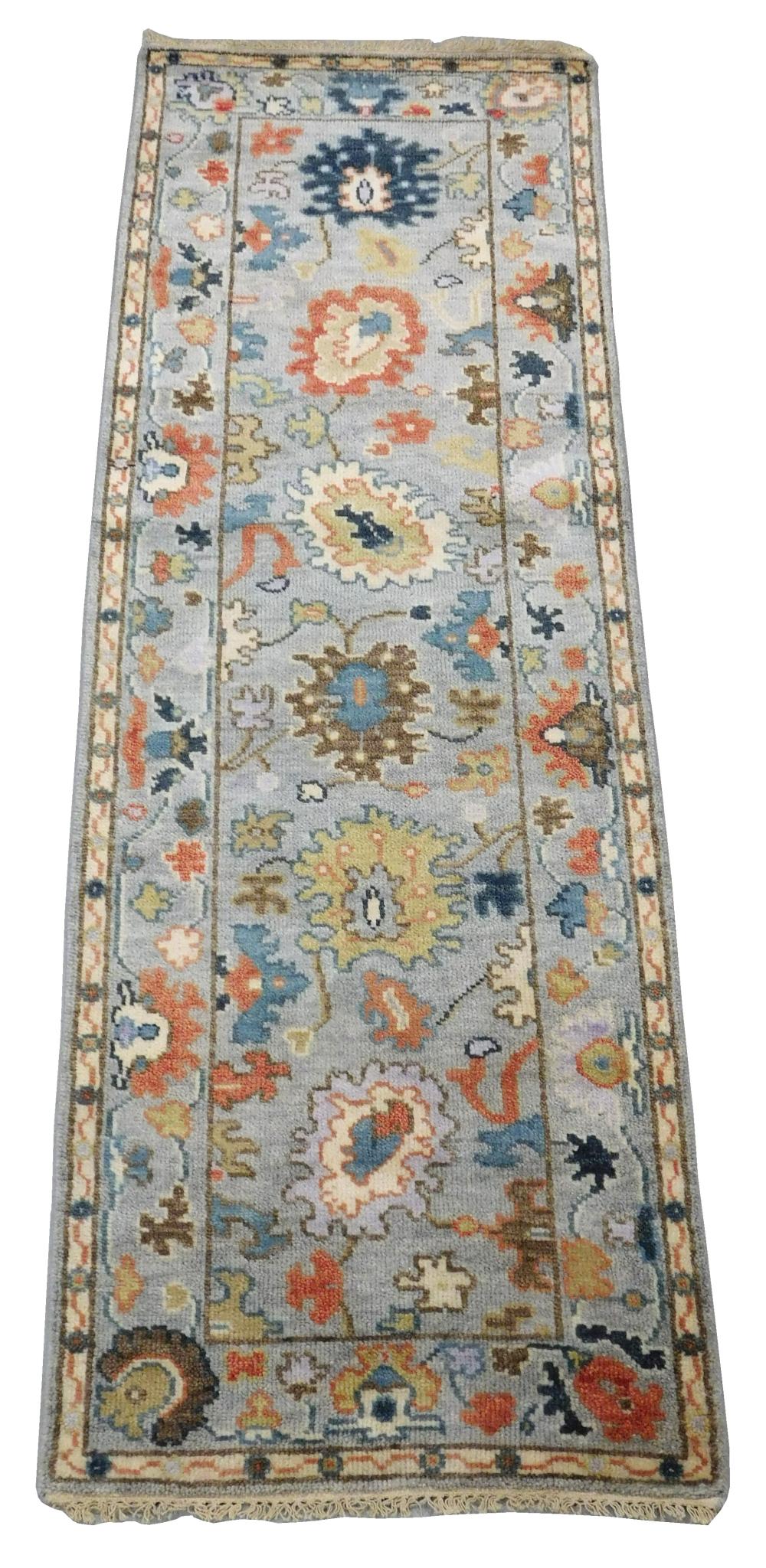 Appraisal: RUG Turkish Oushak runner ' x ' handmade wool wear