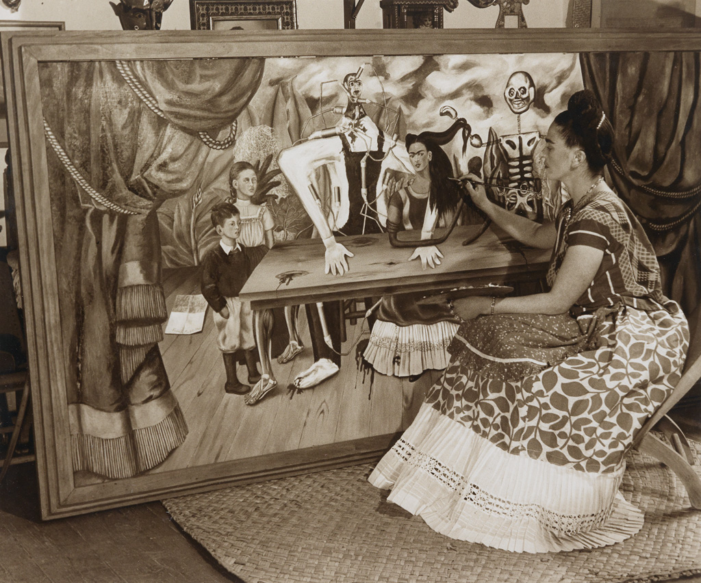 Appraisal: BERNARD SILBERSTEIN - Frida Painting The Wounded Table Sepia-toned silver