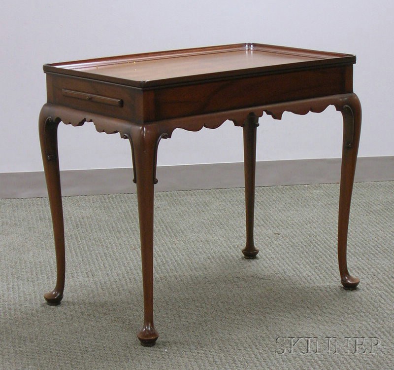 Appraisal: Kittinger Williamsburg Restoration Queen Anne Style Carved Mahogany Tray-top Tea