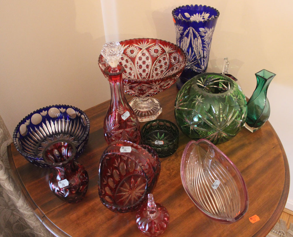 Appraisal: Assorted Bohemian style glass glass bowl