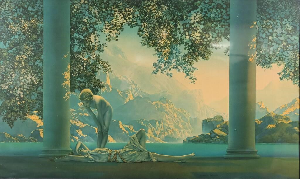 Appraisal: MAXFIELD PARRISH DAYBREAK LITHOGRAPHMaxfield Parrish Daybreak lithograph signed in the