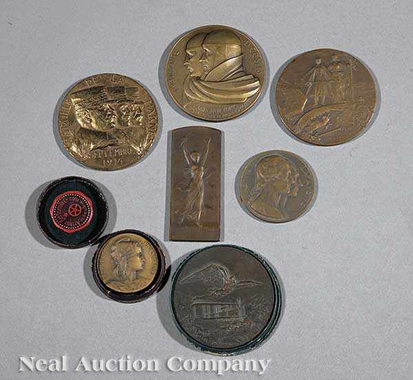 Appraisal: A Group of Seven French Bronze Commemorative Medals including two