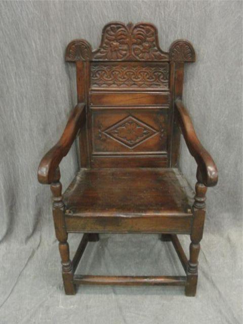 Appraisal: Antique Possibly Italian Arm Chair Dimensions w x d x