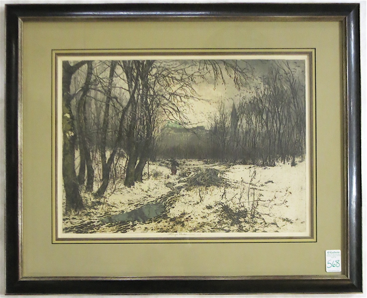 Appraisal: LUIGI KASIMIR ETCHING AND AQUATINT Austria - Klosterneuburg Austria Image