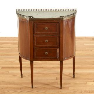 Appraisal: Louis XVI brass mounted mahogany side table Louis XVI brass