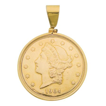 Appraisal: U S Gold Coin Pendant-Watch Cartier Corum Estimate -