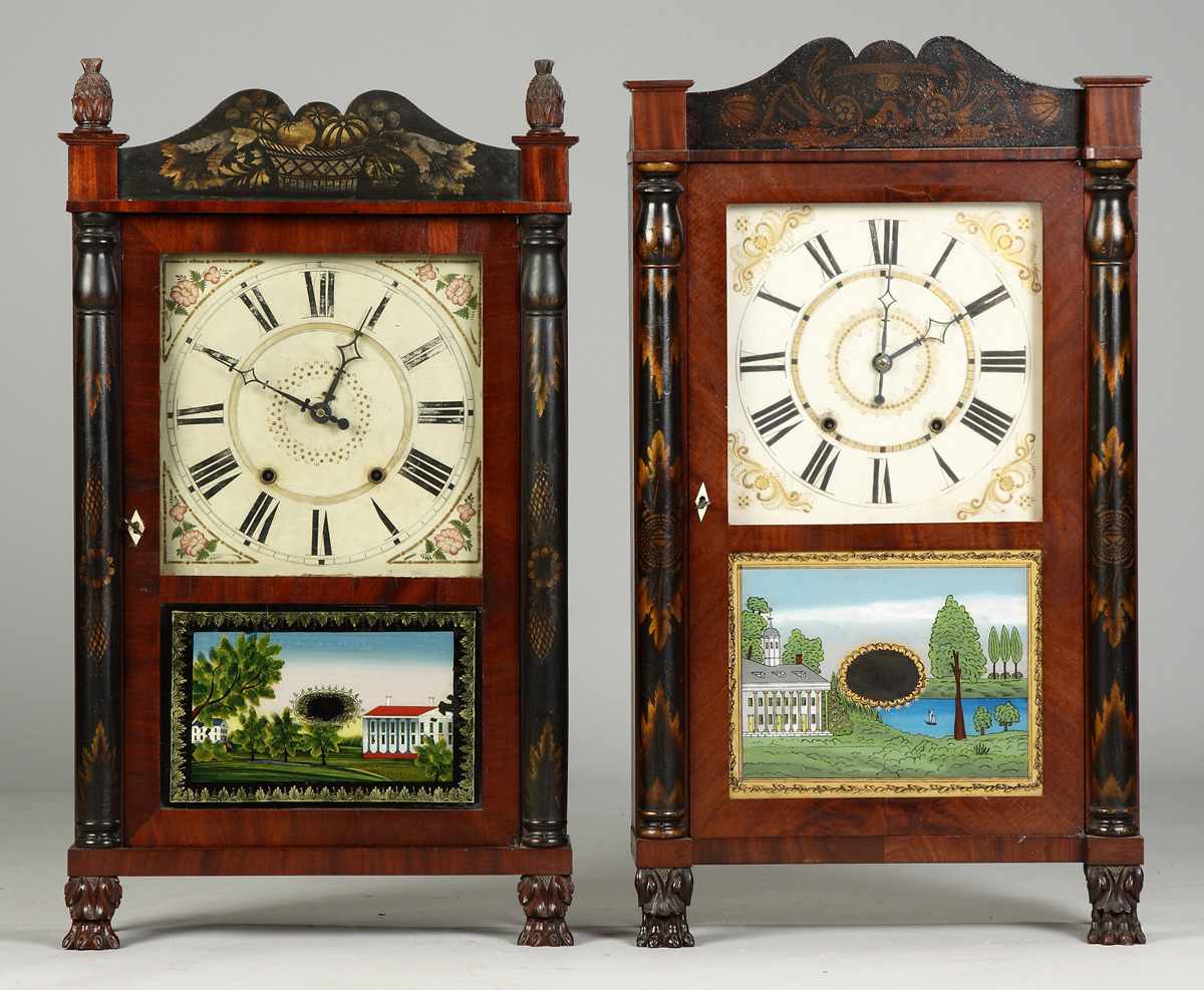 Appraisal: Ephriam Downes Bristol CT Shelf ClockMahogany case with original stenciled