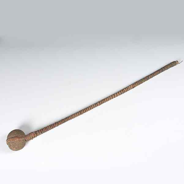 Appraisal: Northern Plains Stone Club long handle wrapped with hide and