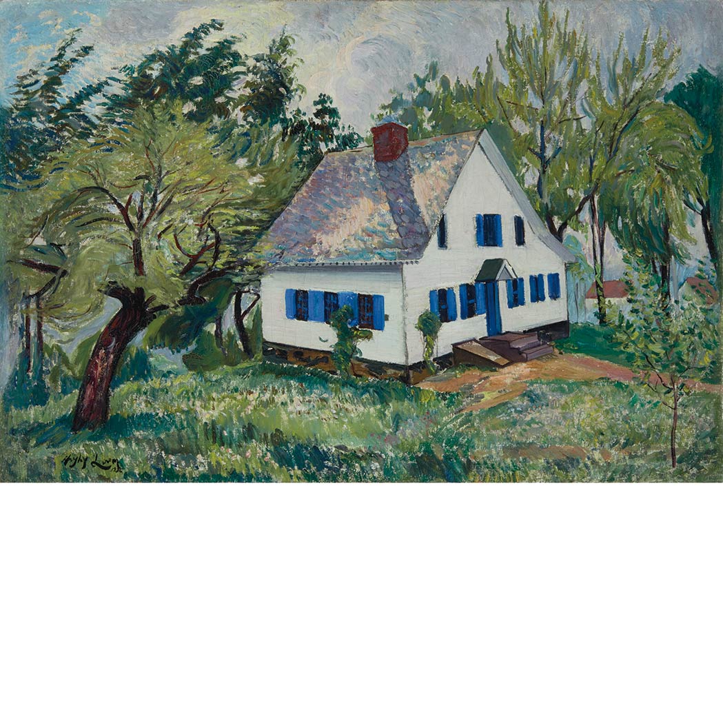 Appraisal: Richard Hayley Lever American Australian - House with Blue Shutters