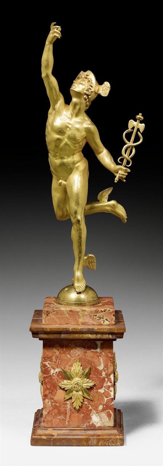 Appraisal: BRONZE FIGURE OF MERCURY Empire Paris circa Gilt bronze and