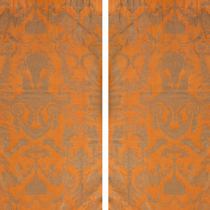 Appraisal: Two Pairs of Fortuny Printed Cotton Lamballe Pattern Drapes TH