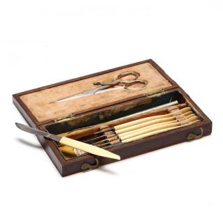 Appraisal: Early American Medical Dissecting Kit nd quarter th century shallow