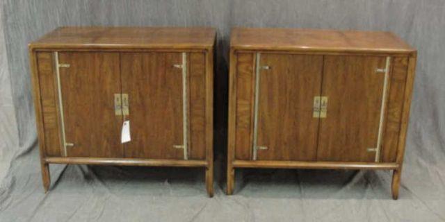 Appraisal: MASTERCRAFT Pair of Servers with Brass Hardware From a Long