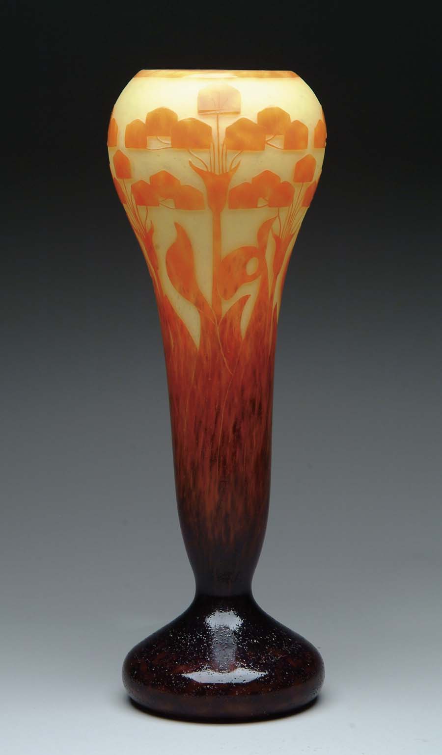 Appraisal: LEVERRE ART DECO VASE Very fine Leverre vase has Art