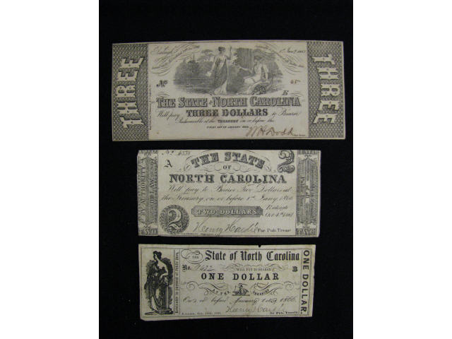 Appraisal: Confederate North Carolina Notes issues to