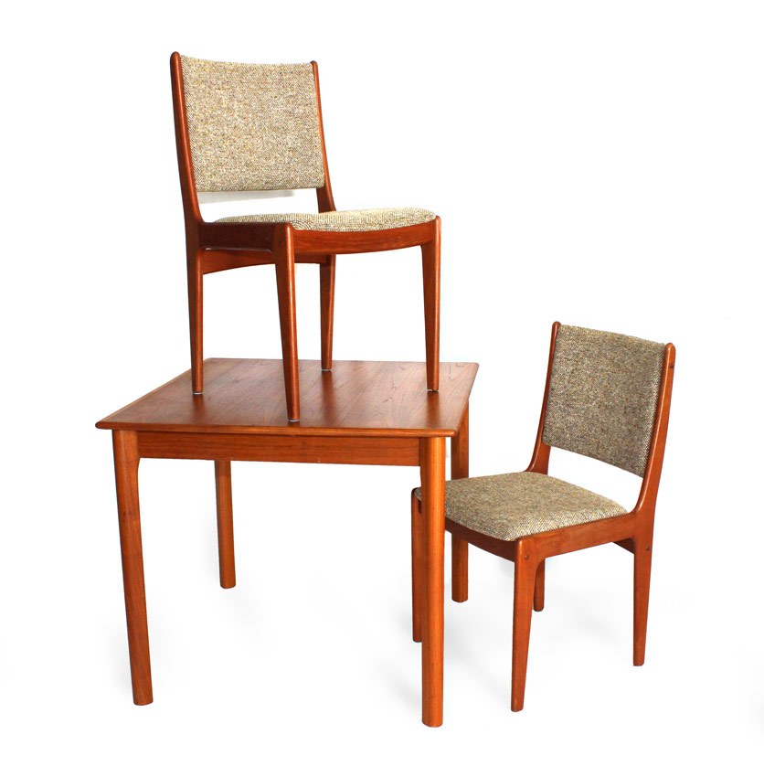 Appraisal: ANSAGER DANISH MODERN DESIGN TEAK DINETTE AND CHAIRS Ansager label