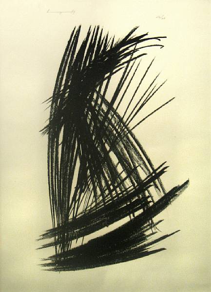 Appraisal: Hans Hartung German - L Sch Lithograph on Rives BFK