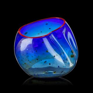 Appraisal: DALE CHIHULY PORTLAND PRESS Basket DALE CHIHULY b PORTLAND PRESSCobalt