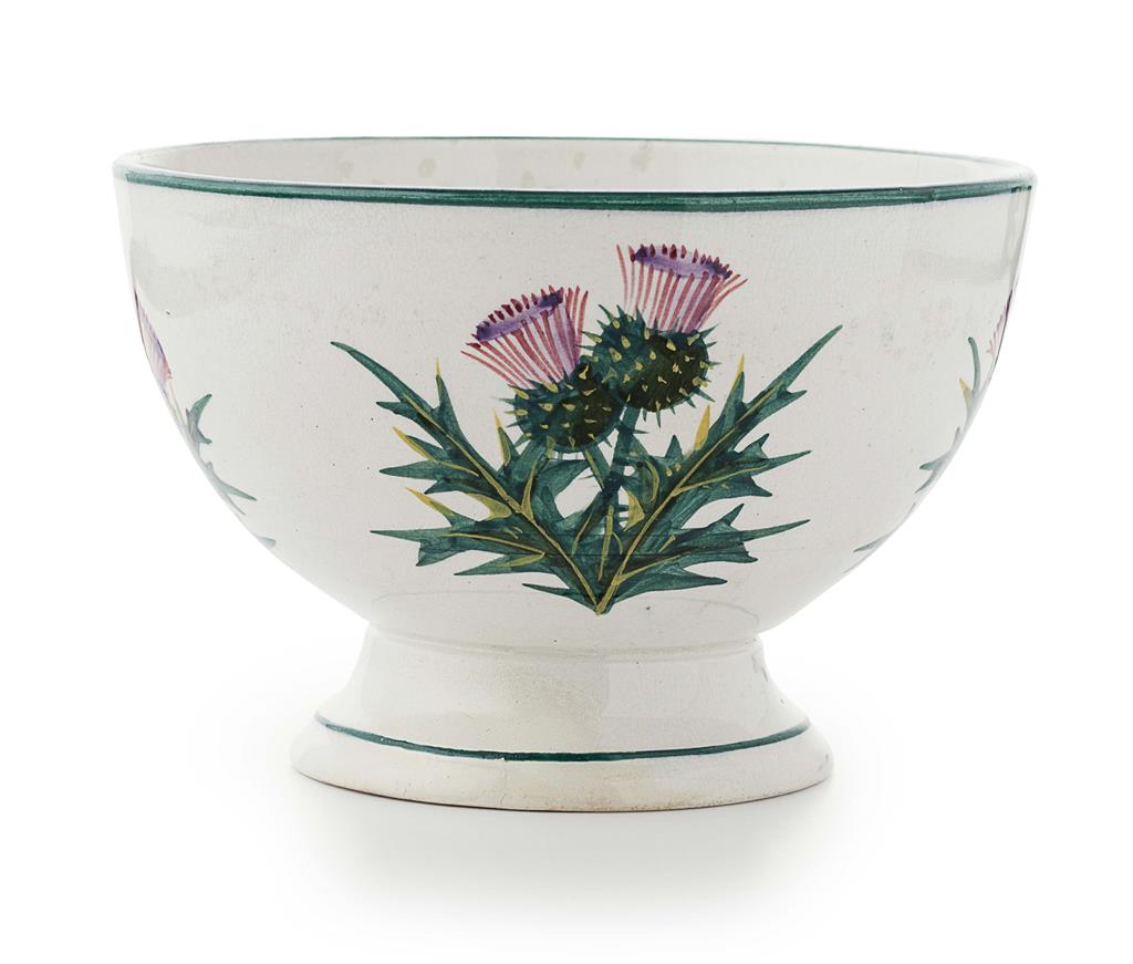 Appraisal: WEMYSS WARE A 'THISTLES' FOOTED BOWL CIRCA impressed mark WEMYSS