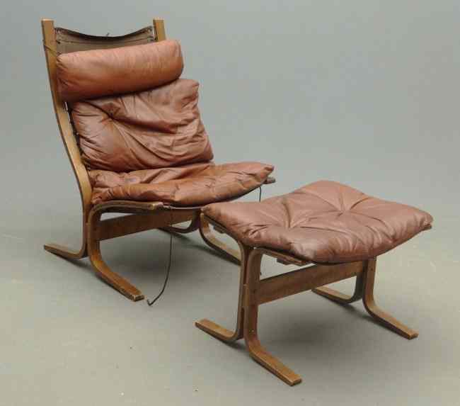 Appraisal: Mid Century lounge chair with ottoman Labeled ''Westofa Furniture made