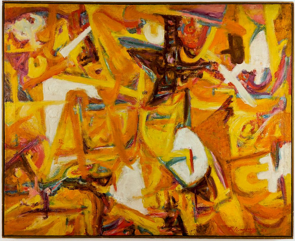 Appraisal: Francis A Jennings - Yellow Abstract Lot Francis A Jennings