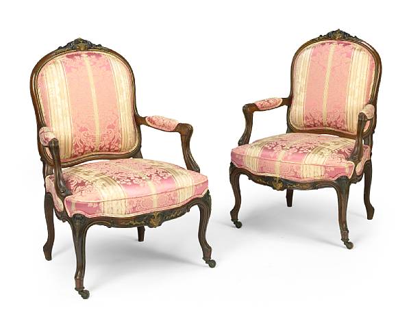 Appraisal: A pair of Louis XV style gilt bronze mounted rosewood